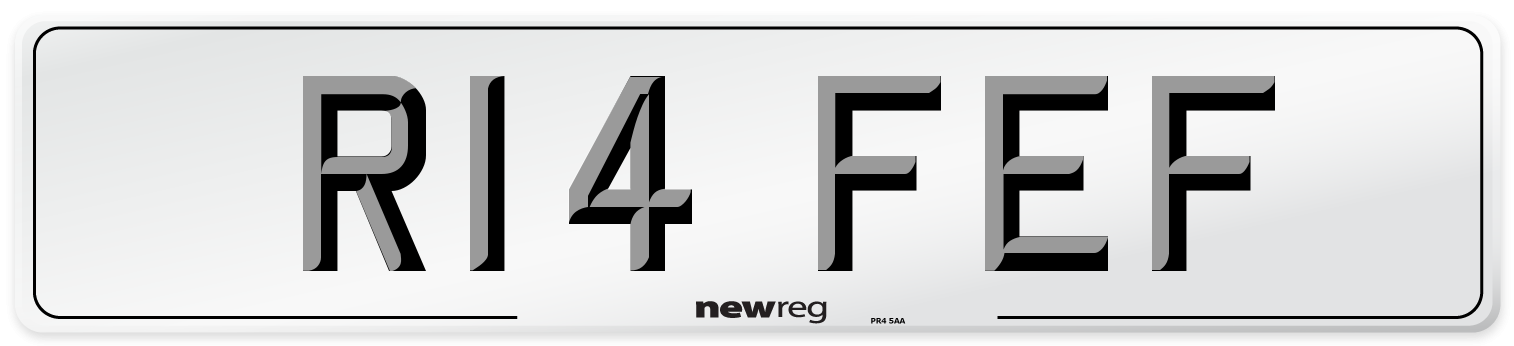 R14 FEF Number Plate from New Reg